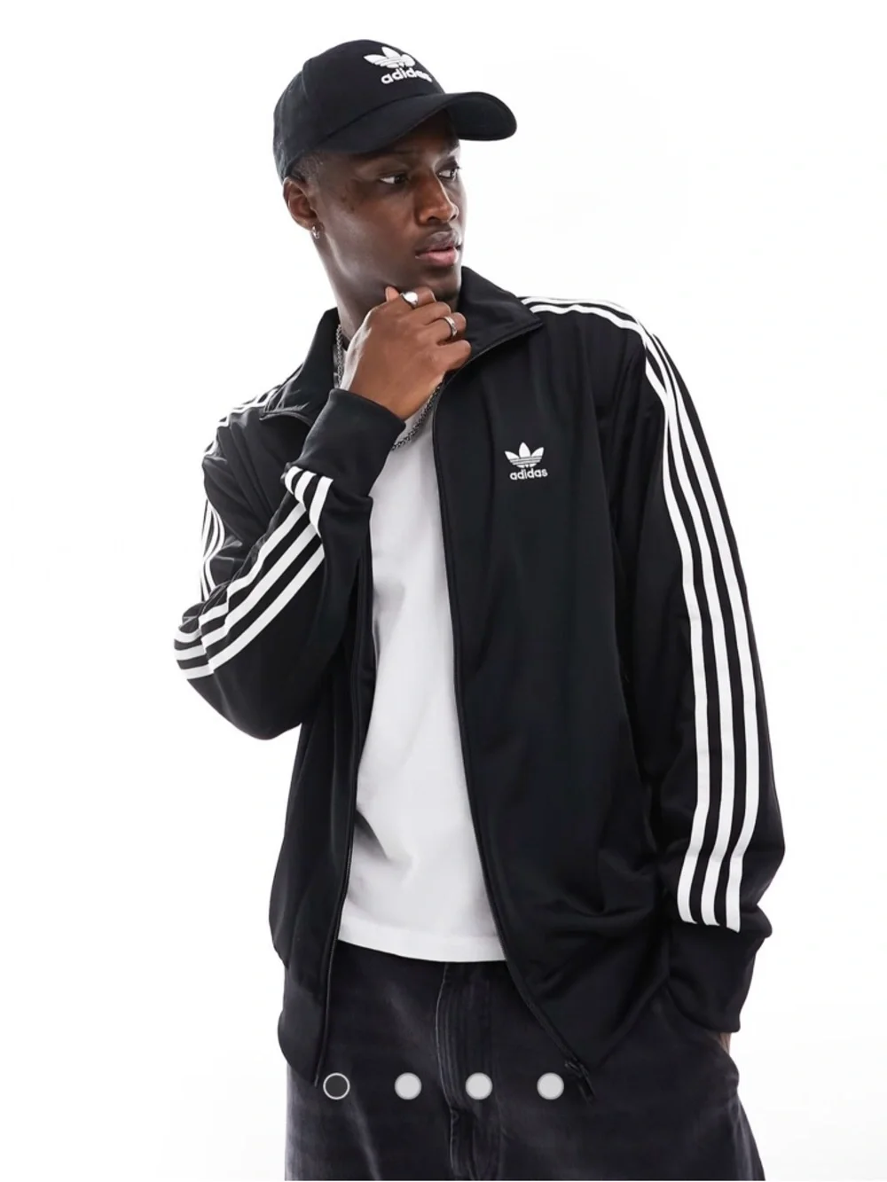 Adidas Originals Firebird Track Jacket Black White Trefoil Stripes Size S - Picture 3 of 8